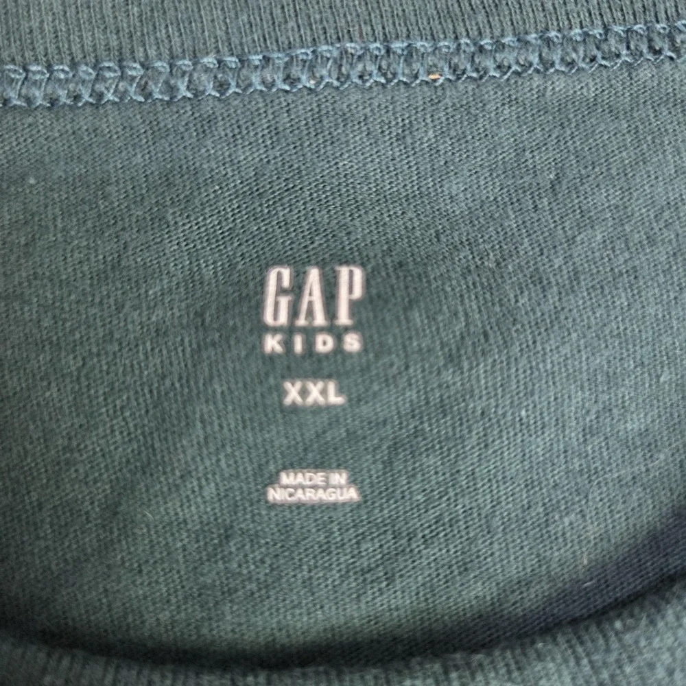 GAP Shirt Youth XXL 14-16 Green Logo Graphic Short Sleeve Tee Top Casual